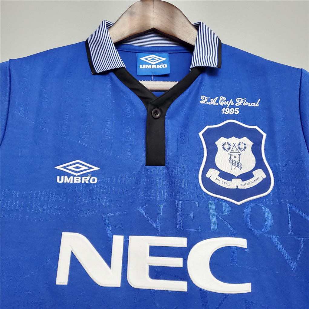 Everton Retro Football Jersey Home Custom Shirt 1994/95