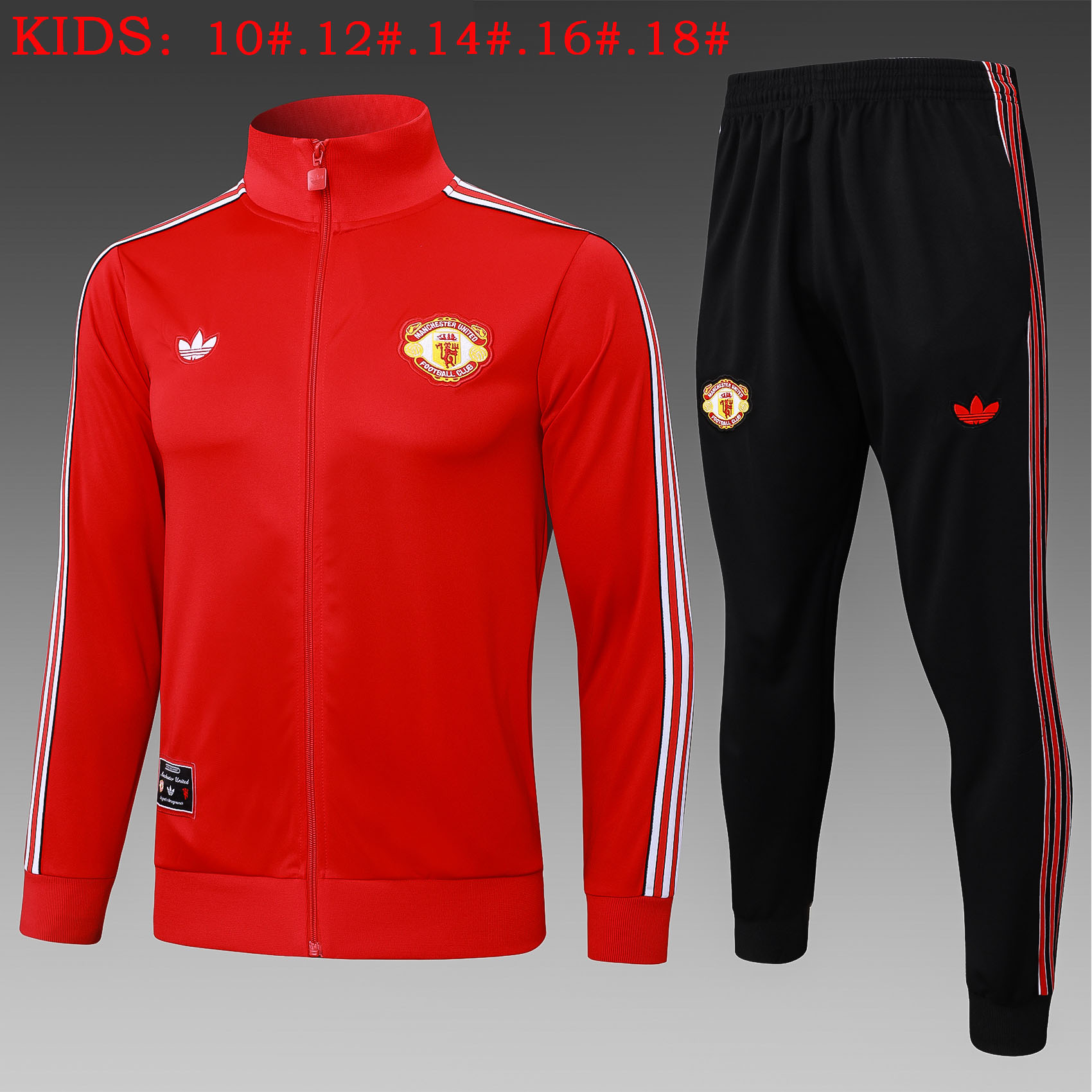 Kids Manchester United Training Kit (Jacket+Pants) Red 2025/26