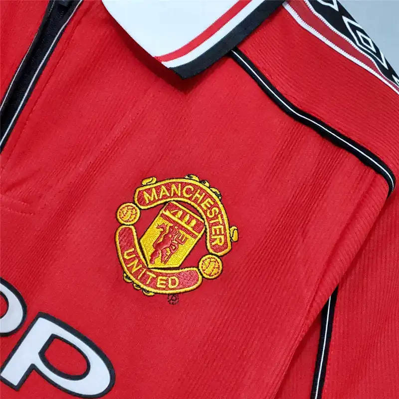 Beckham #7 Manchester United Retro Home Football Jersey Shirt 1998/99
