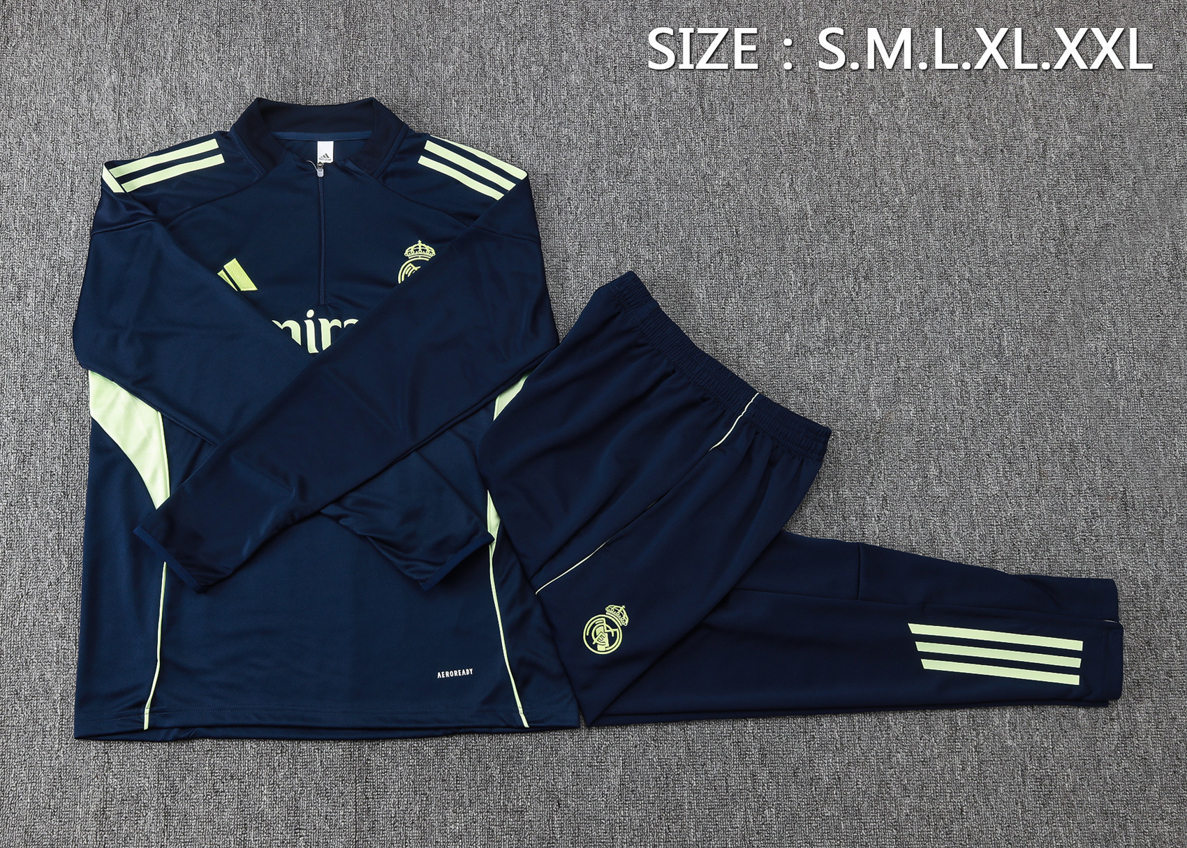 Real Madrid Training Kit (Sweatshirt+Pants) Cyan 2025/26
