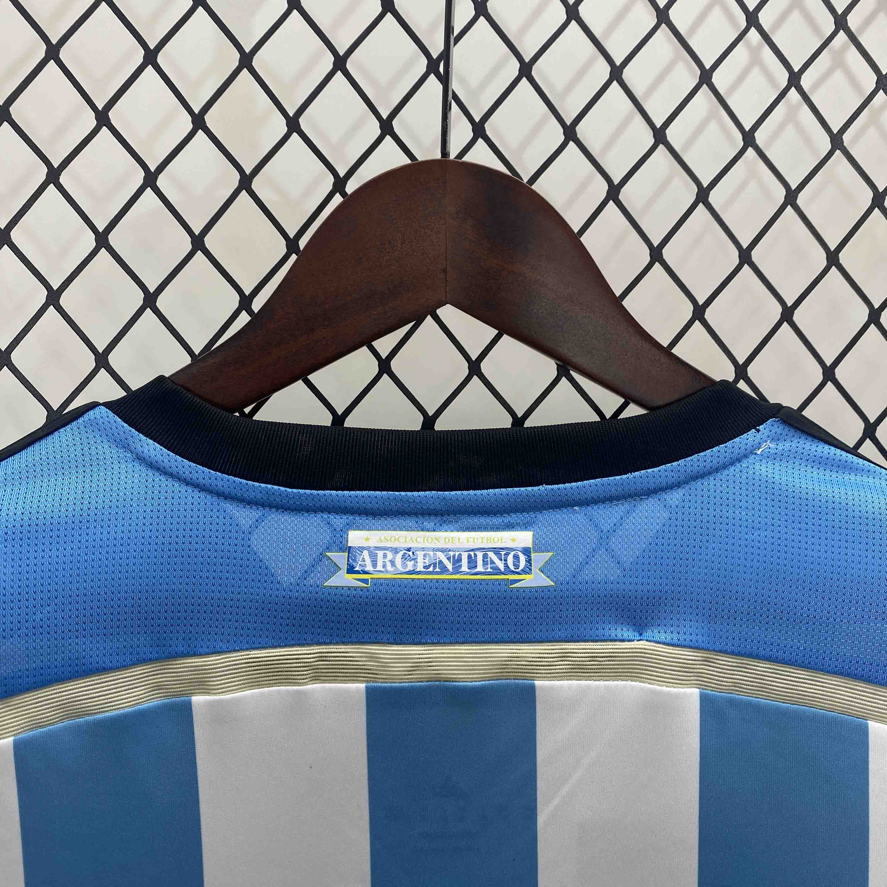 Argentina Retro Jersey Custom Home Football Jersey 2014