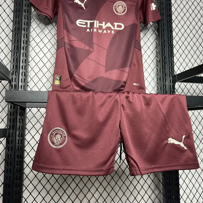 Manchester City Third Away Kids Kit Jersey+Shorts 2024/25