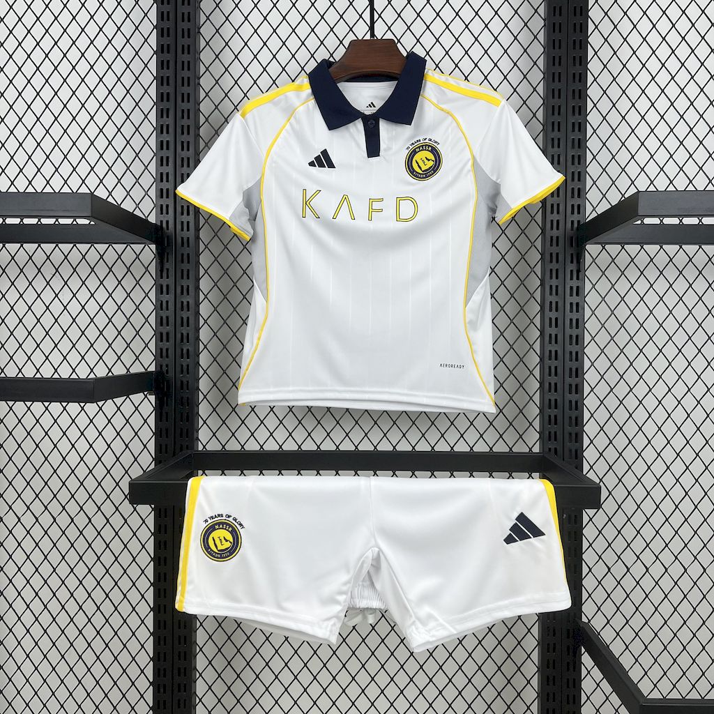 Al Nassr Soccer Jersey Third Away Kids Kit Jersey+Shorts 2025/26