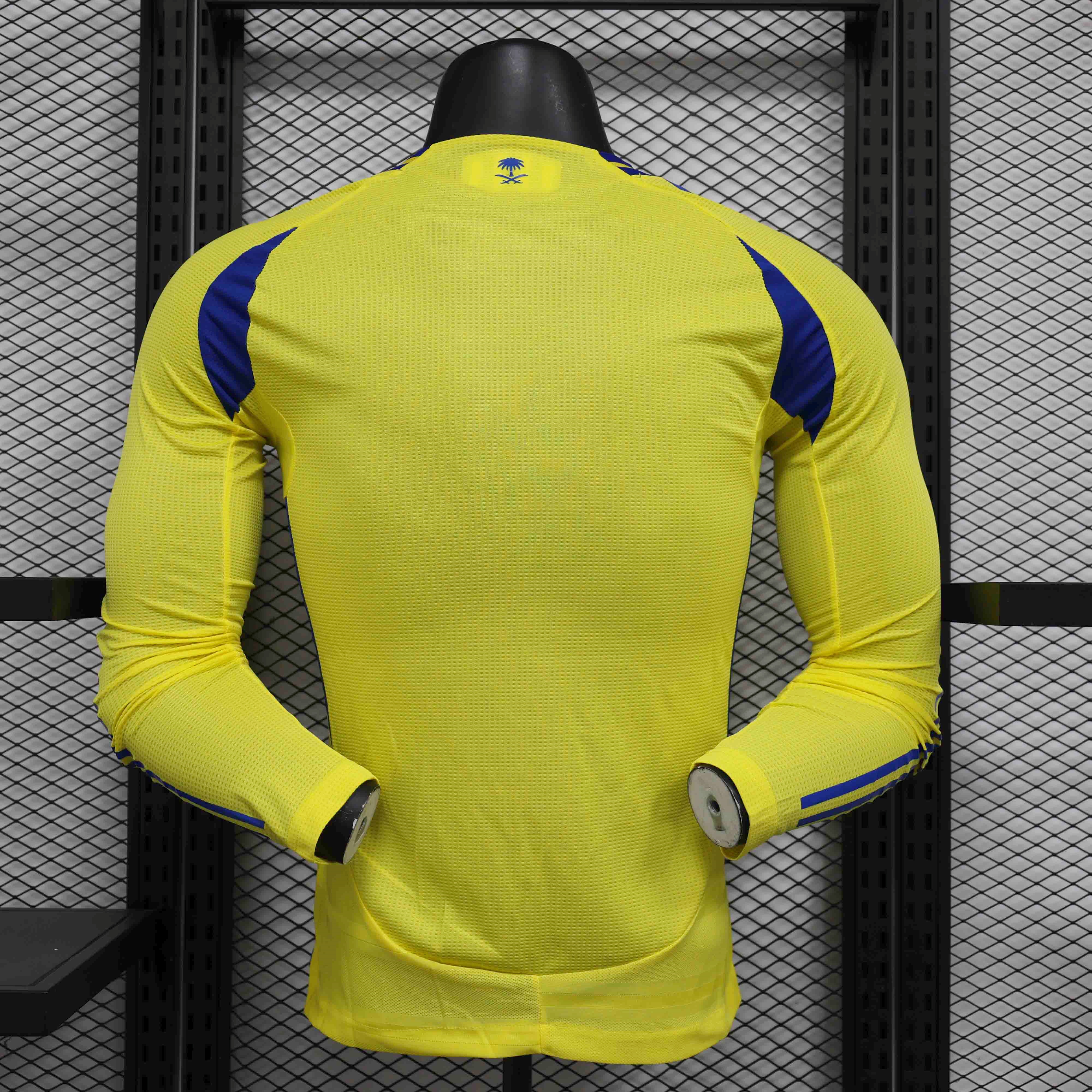 Al Nassr Authentic Soccer Jersey Home Long Sleeve Shirt 2024/25