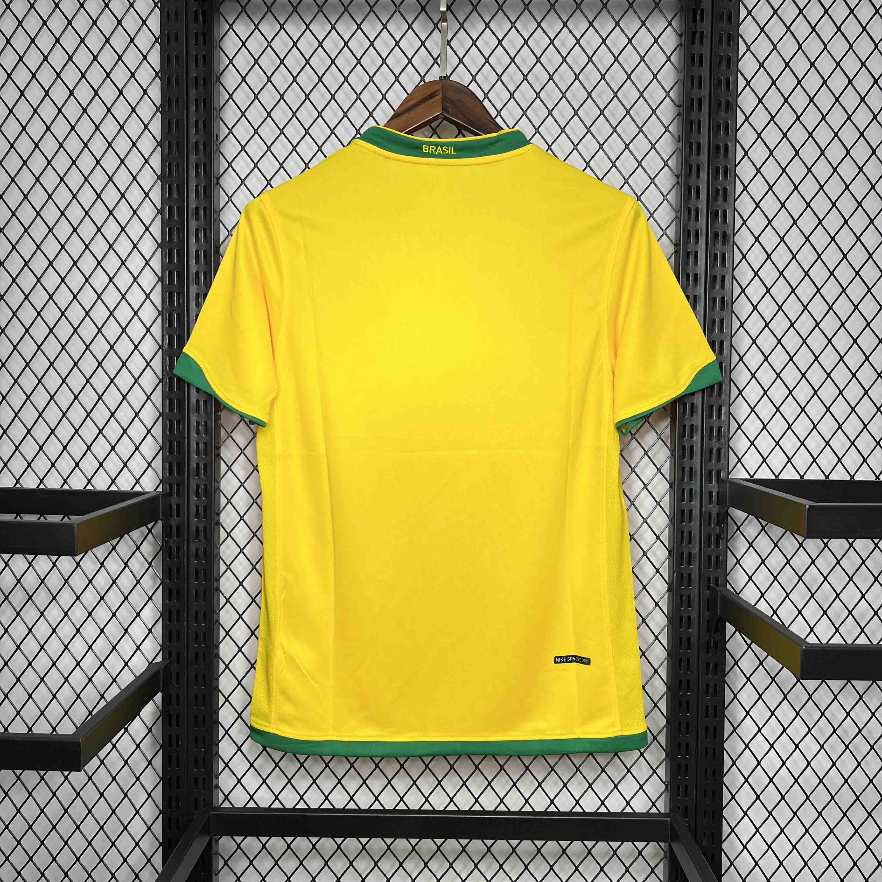 Brazil Retro Jersey Custom Home Soccer Jersey World Cup 2006