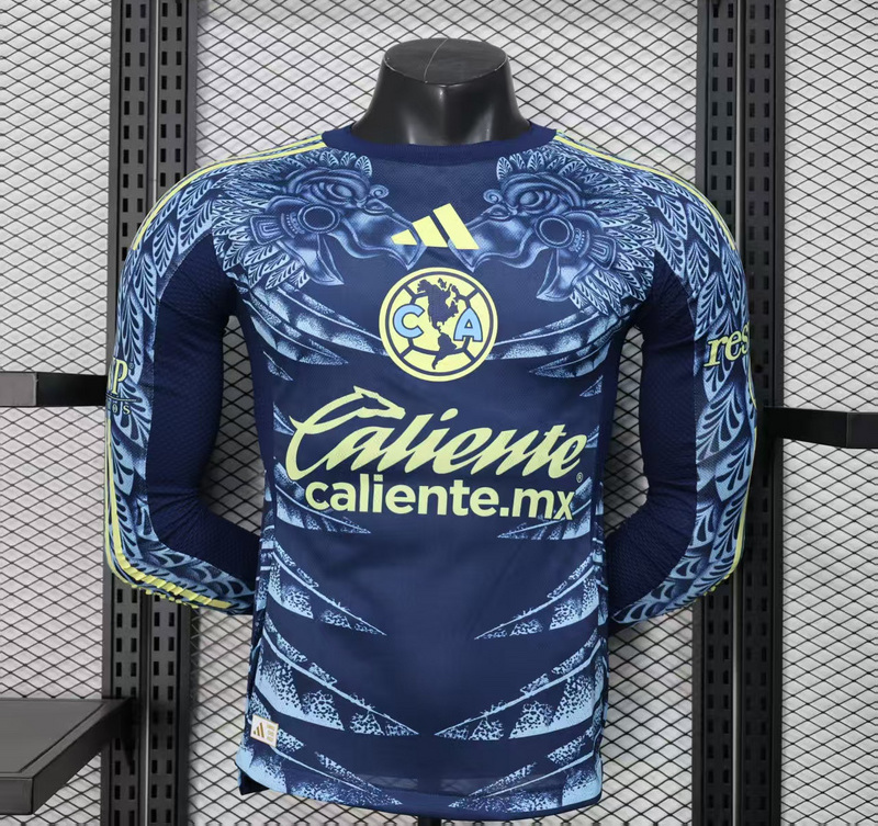 Club America Authentic Soccer Jersey Away Long Sleeve Shirt 2025/26