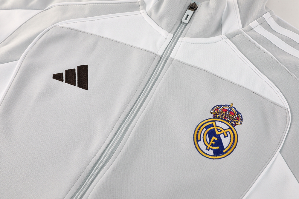 Real Madrid Training Kit (Jacket+Pants) White&Grey 2025/26