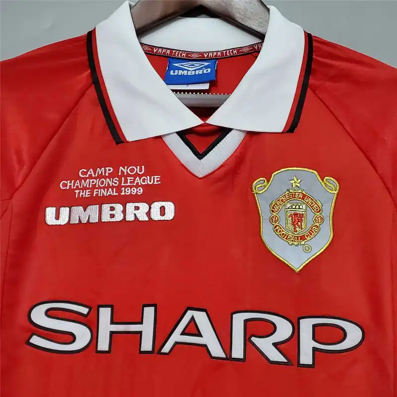 Manchester United Retro Home Long Sleeve Football Jersey Shirt 1999/00