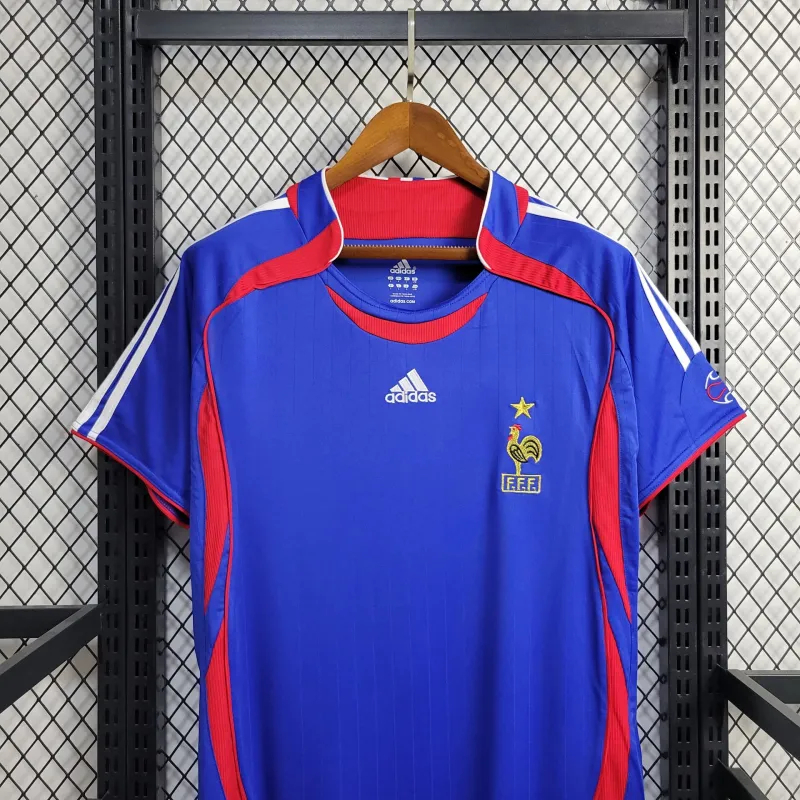France Retro Soccer Jersey Home Custom Shirt World Cup 2006