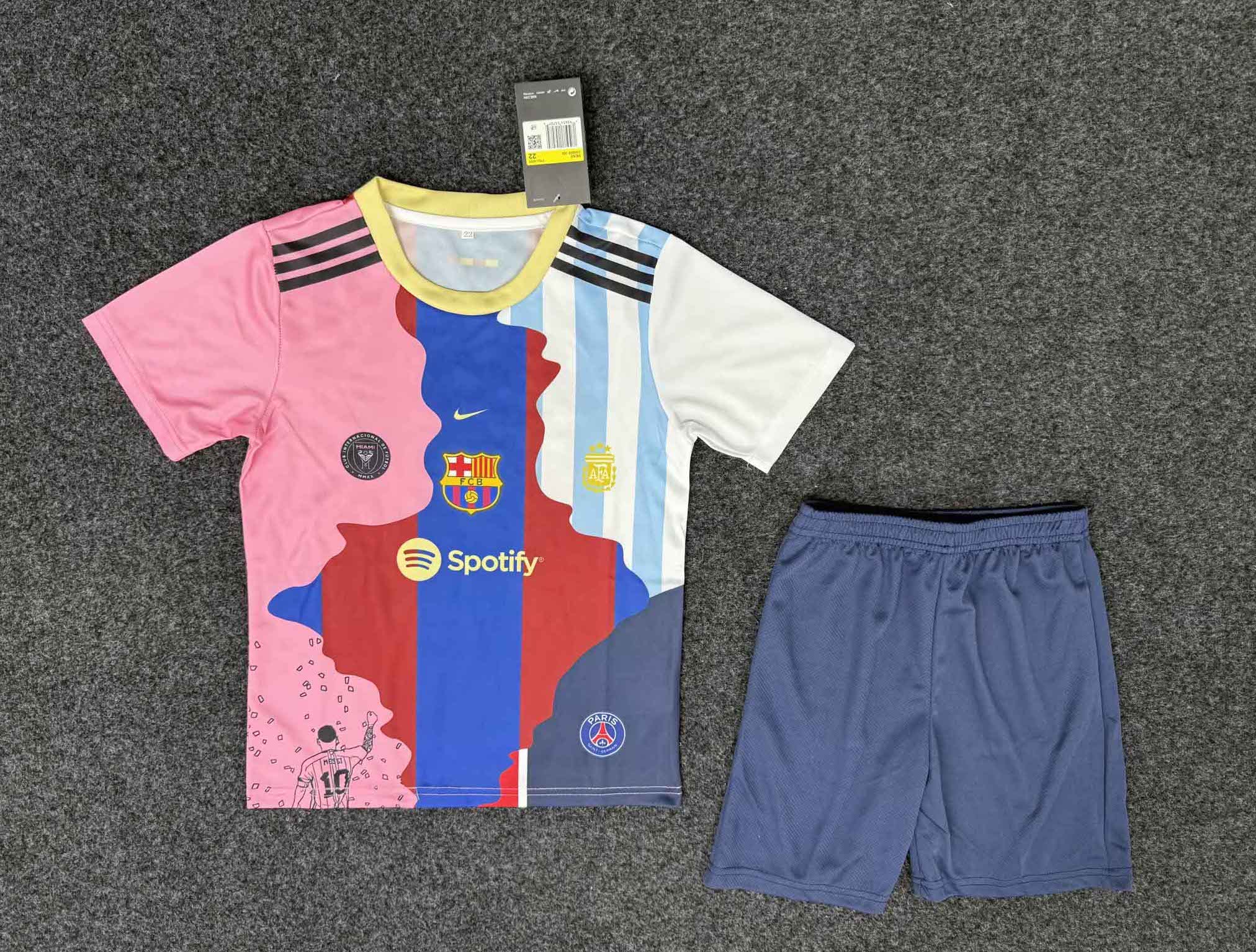 Messi Commemorative Edition Kids Kit Jersey+Shorts 2025/26 - All Club Mix