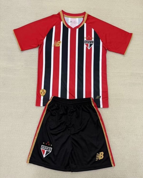 Sao Paulo FC Soccer Jersey Away Kids Kit Jersey+Shorts 2025 - Without Sponsor