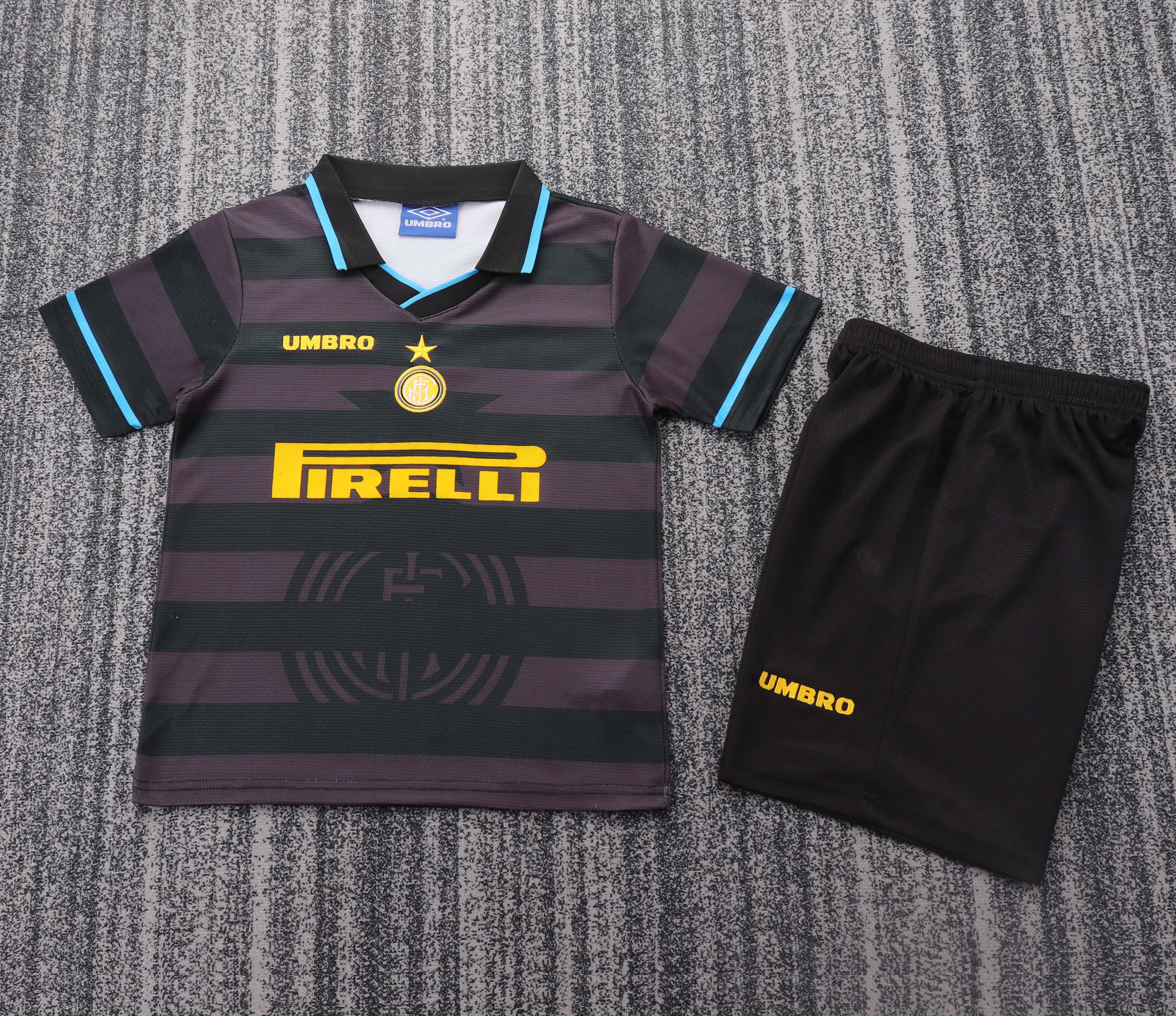 Inter Milan Jersey Third Away Kids Kit Jerseys+Shorts 1997/98
