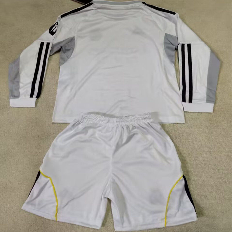 Real Madrid Soccer Jersey Home Kids Kit Long Sleeve Jersey+Shorts 2025/26