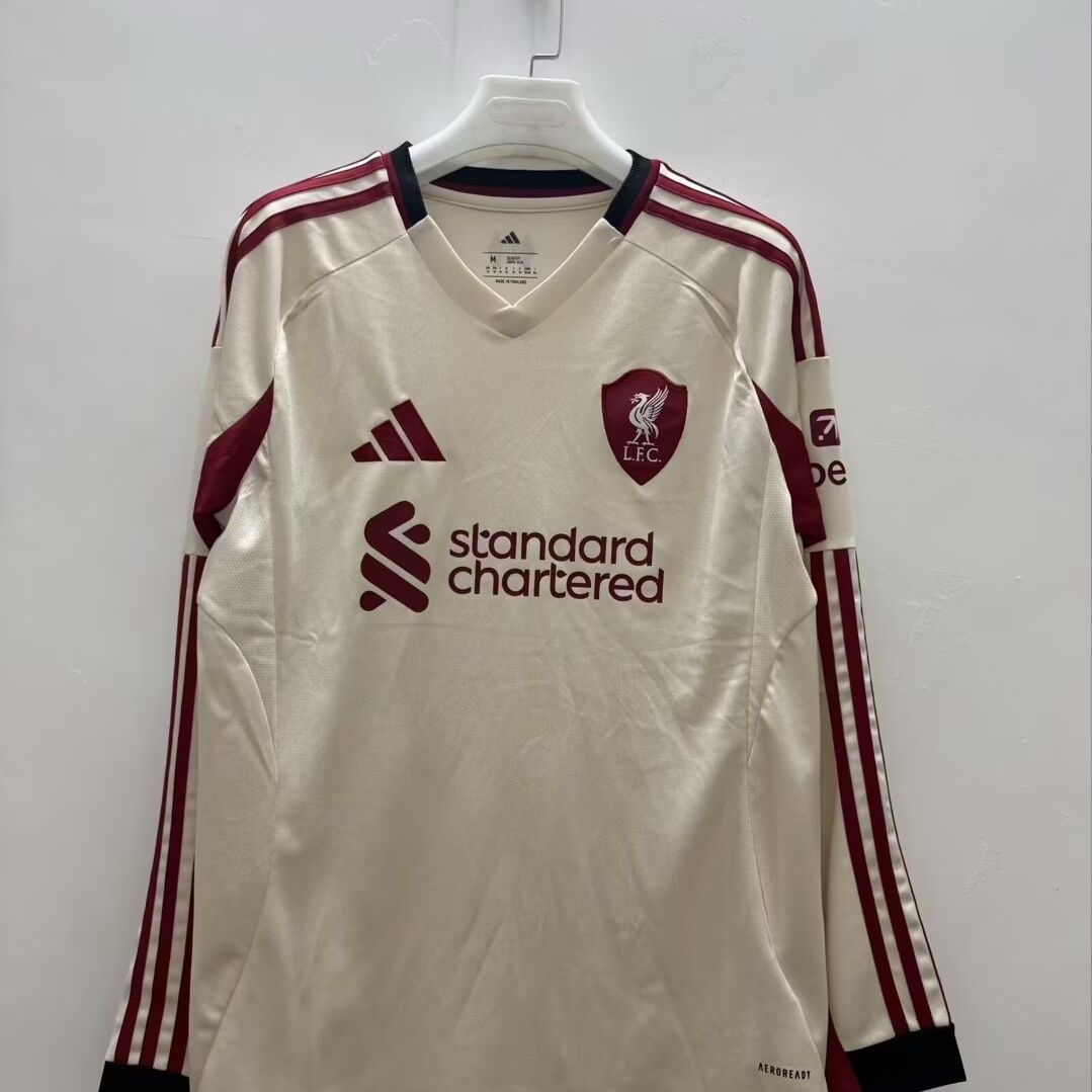 Liverpool Football Jersey Away Long Sleeve Custom Shirt 2025/26