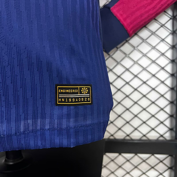 Authentic Soccer Jersey Barcelona Home Shirt Long Sleeve 2024/25-Spotify Logo Without Text