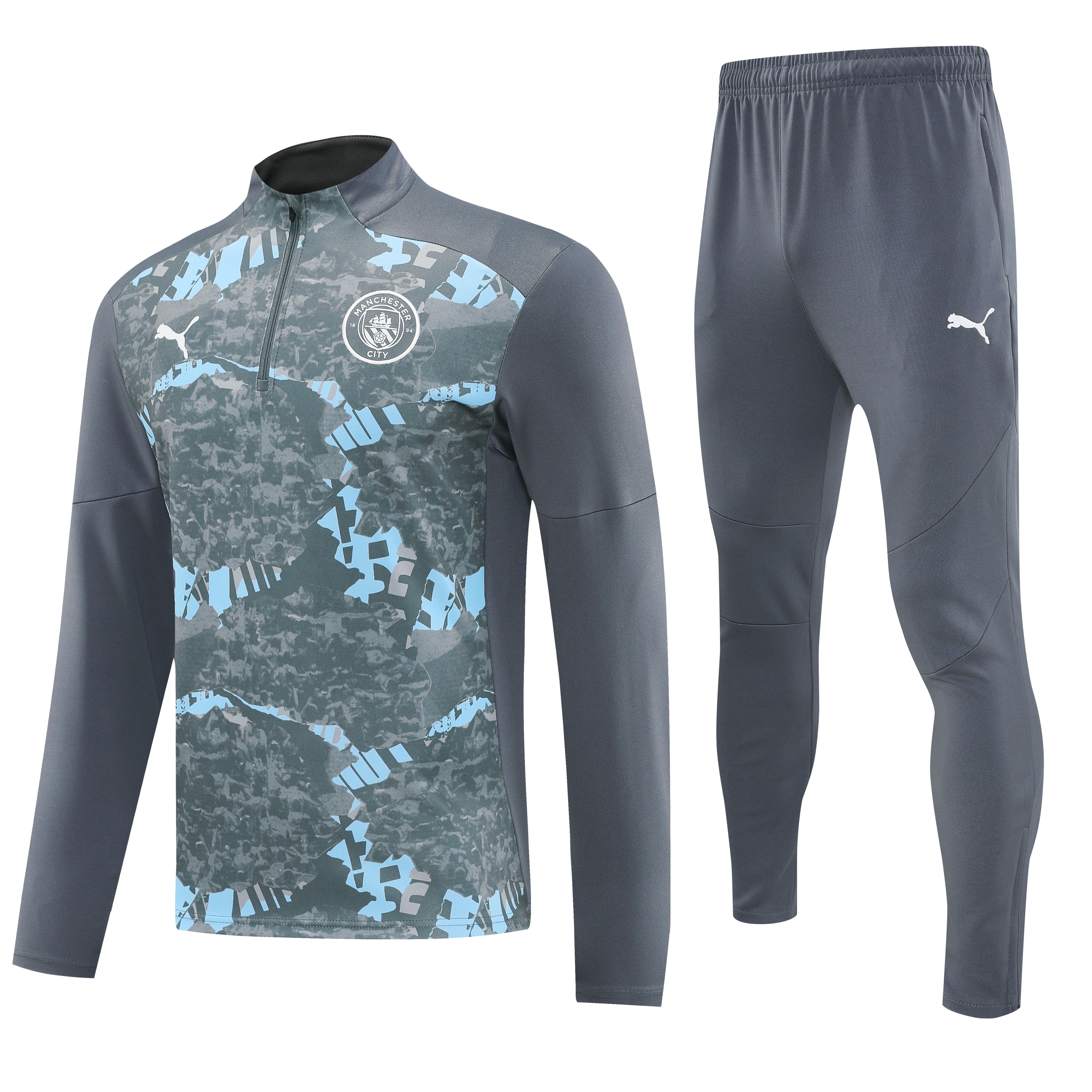 Manchester City Authentic Training Kit (Sweatshirt+Pants) Grey 2025/26 - Player Version