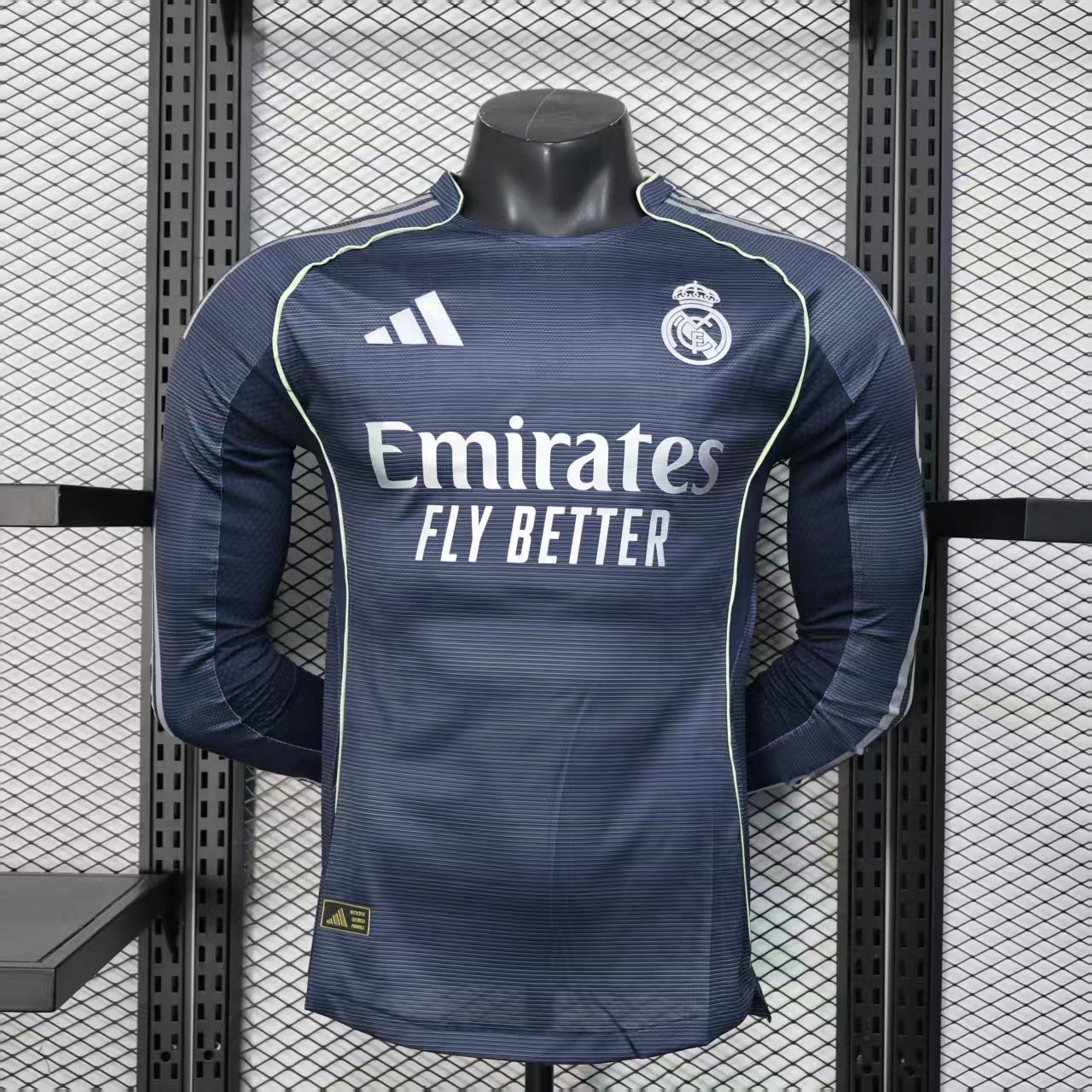 Real Madrid Authentic Soccer Jersey Away Long Sleeve Shirt 2025/26