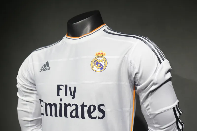 Real Madrid Authentic Retro Jersey Home Long Sleeve Soccer Shirt 2013/14