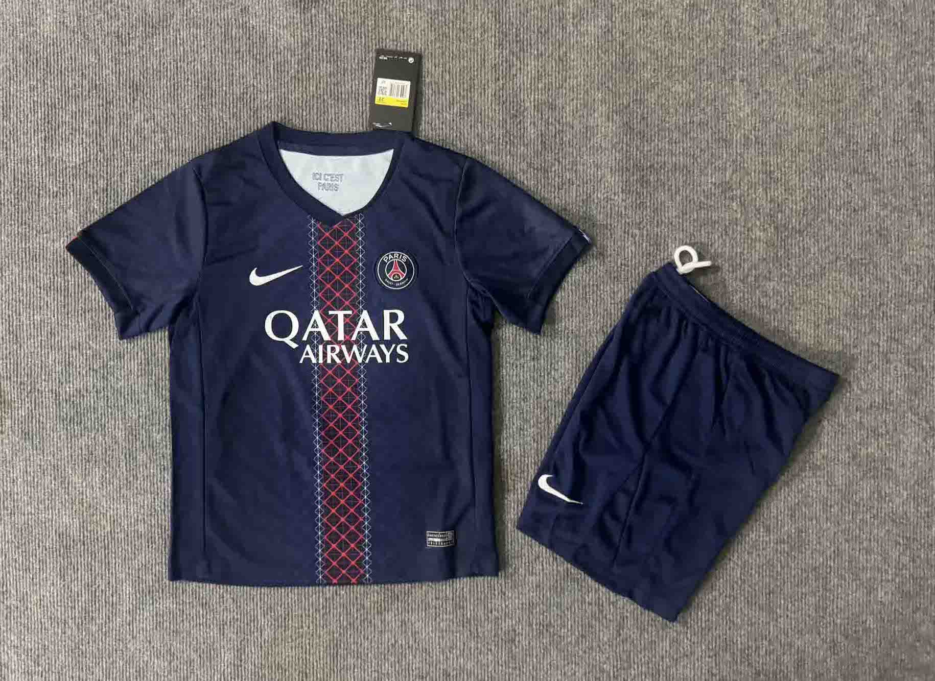 PSG Soccer Jersey Home Kids Kit Jersey+Shorts 2025/26
