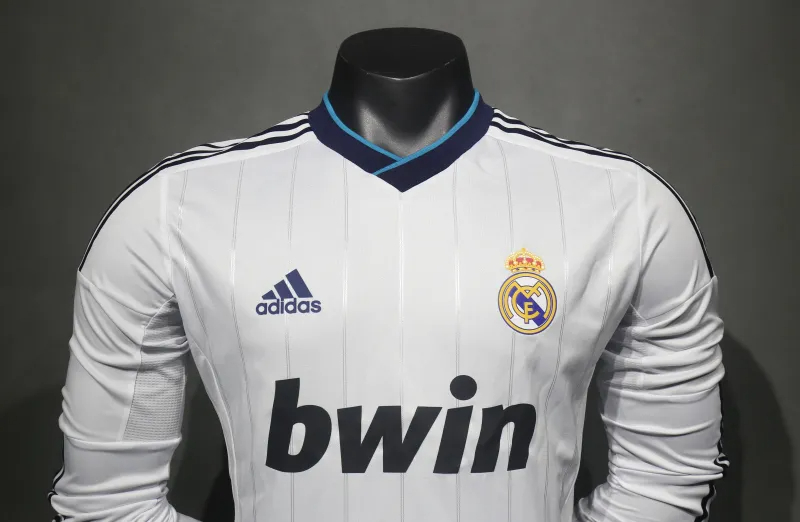 Real Madrid Authentic Retro Jersey Home Long Sleeve Soccer Shirt 2012/13