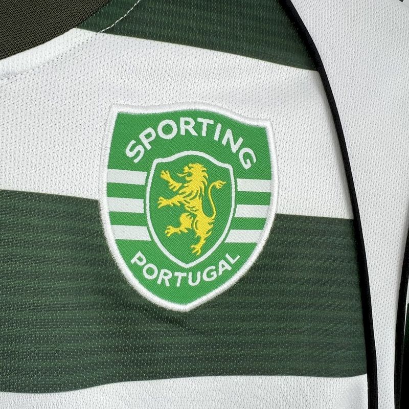 Sporting CP Retro Soccer Jersey Home Long Sleeve Custom Shirt 2001/03