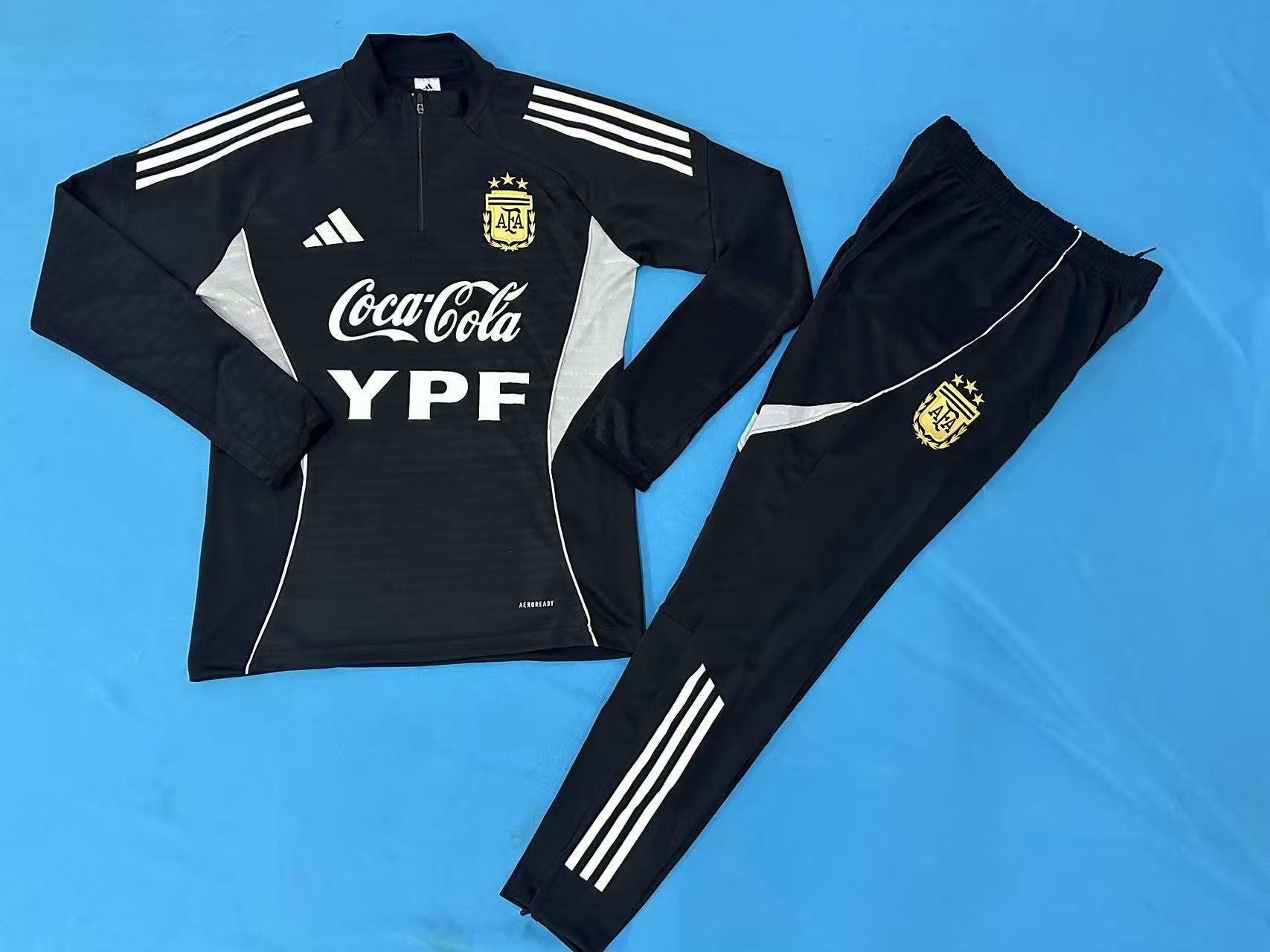 Argentina Authentic Training Kit (Sweatshirt+Pants) Black 2025 - Player Version