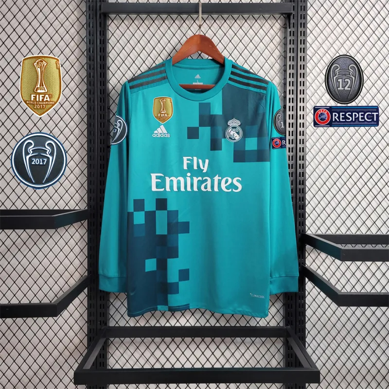Real Madrid Retro Jersey Third Away Long Sleeve Custom Soccer Shirt 2017/18