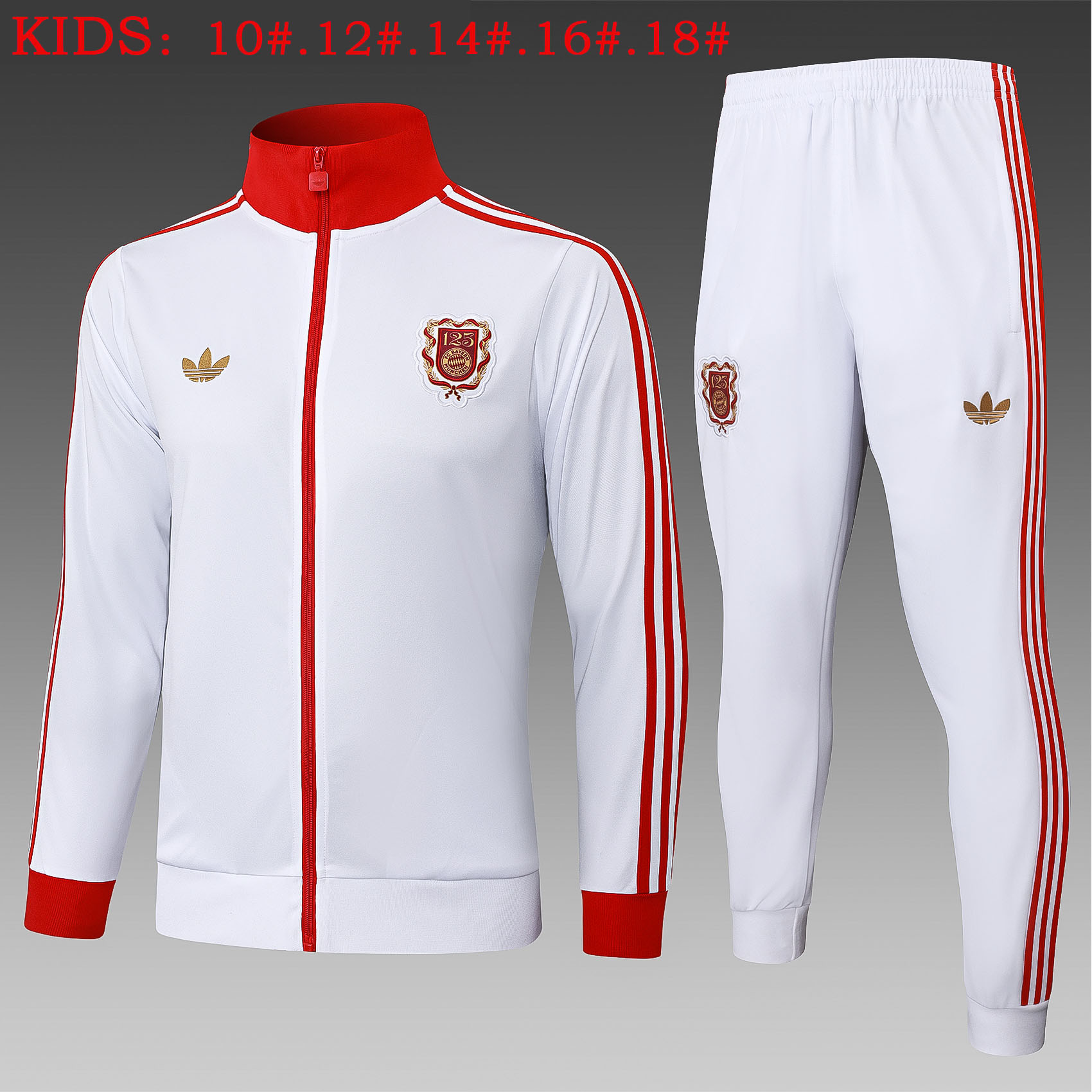 Kids Bayern Munich Training Kit (Jacket+Pants) White 2025/26 - 125th Anniversary