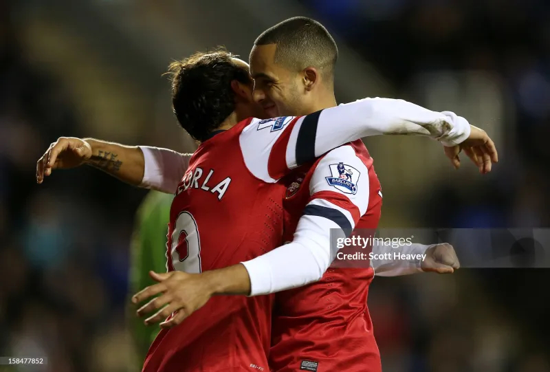 Arsenal Authentic Soccer Retro Jersey Home Long Sleeve Shirt 2012-13