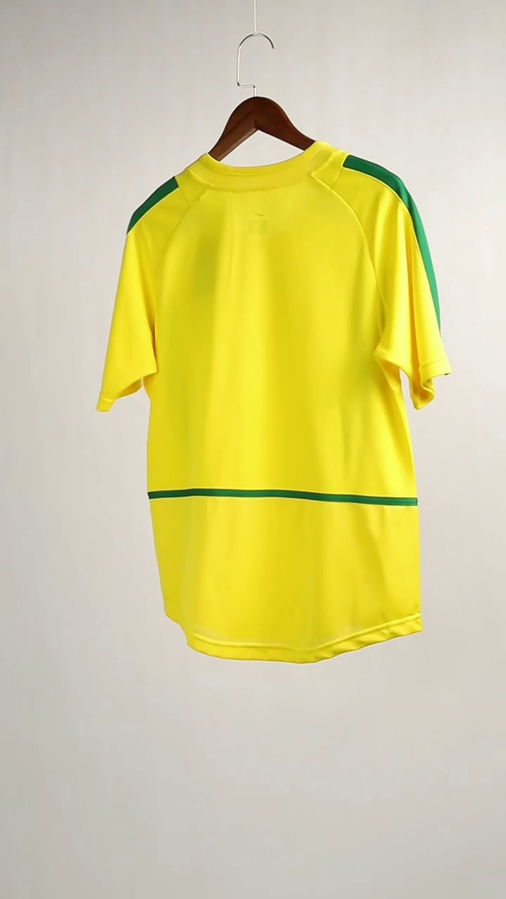 Brazil Retro Jersey Custom Home Soccer Jersey World Cup 2002