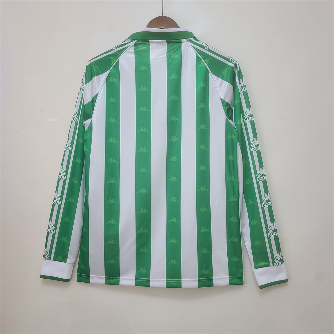 Real Betis Retro Jersey Home Long Sleeve Soccer Shirt 1995/97