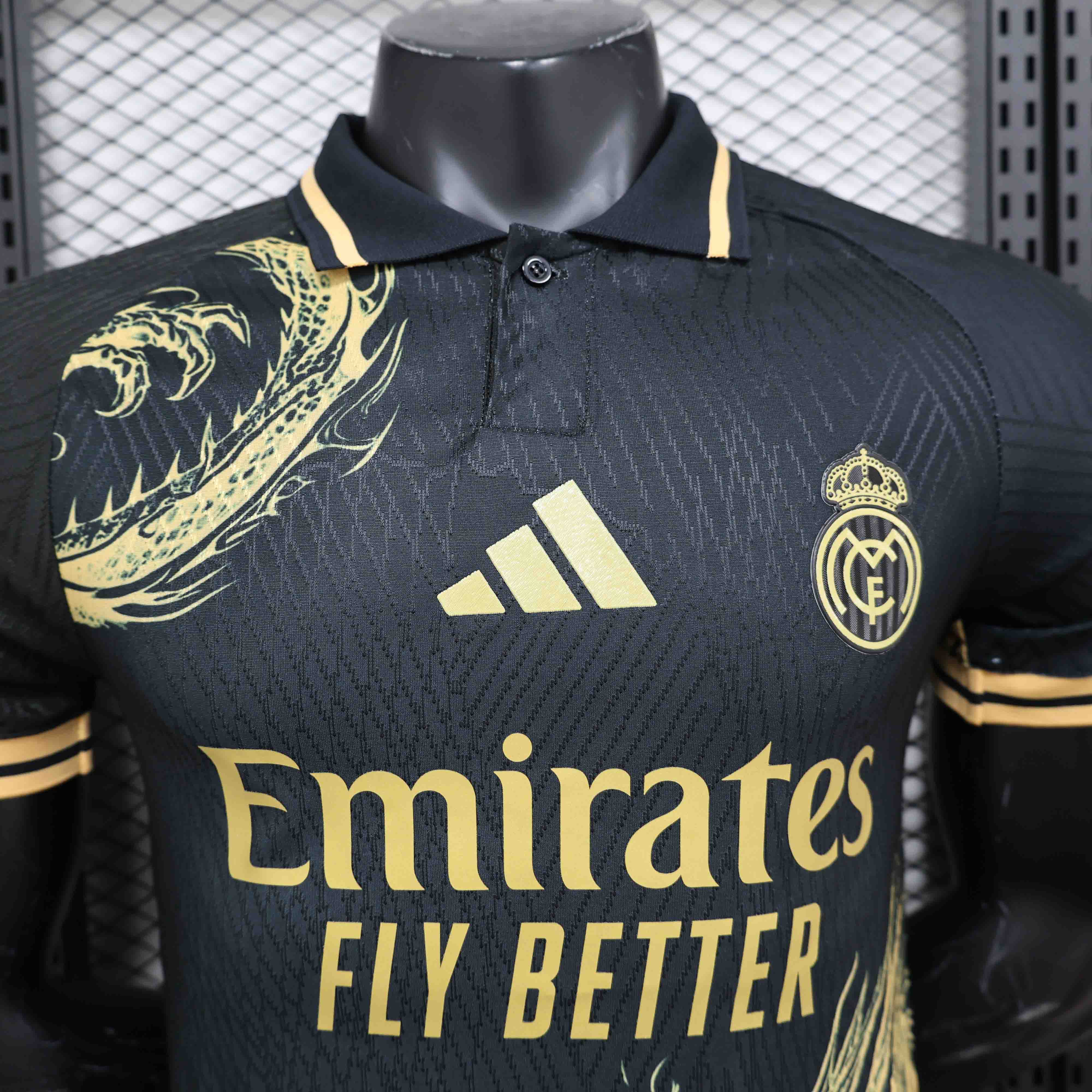 Real Madrid Authentic Soccer Jersey Golden Dragon Special Edition Shirt 2024/25