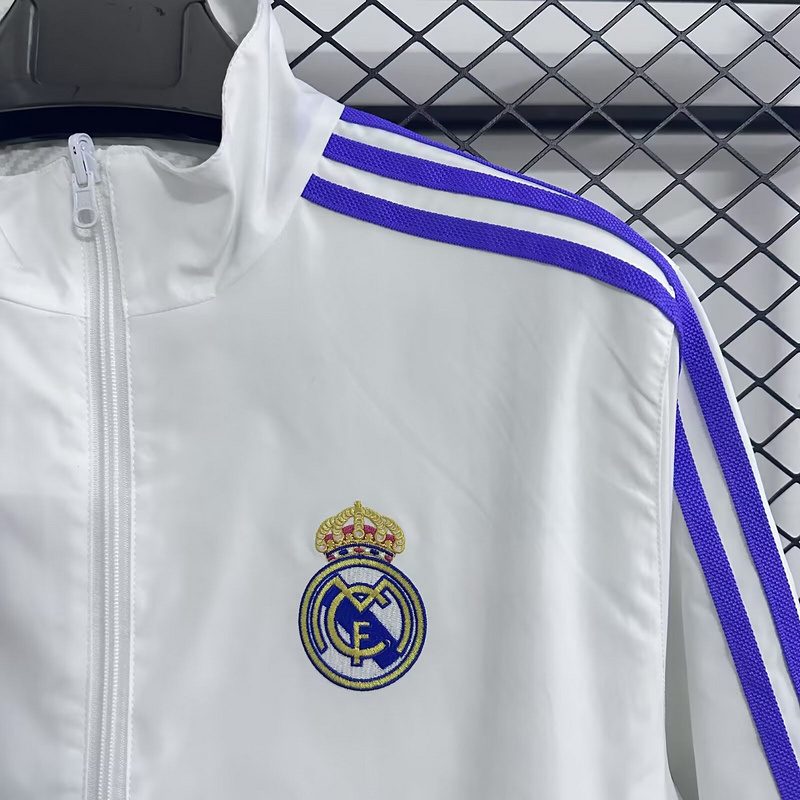 Real Madrid Reversible Double-Sides Windbreaker Jacket White&Gray 2025-26