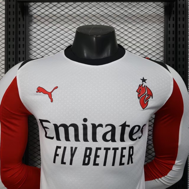 AC Milan Authentic Soccer Jersey Away Long Sleeve Shirt 2025/26