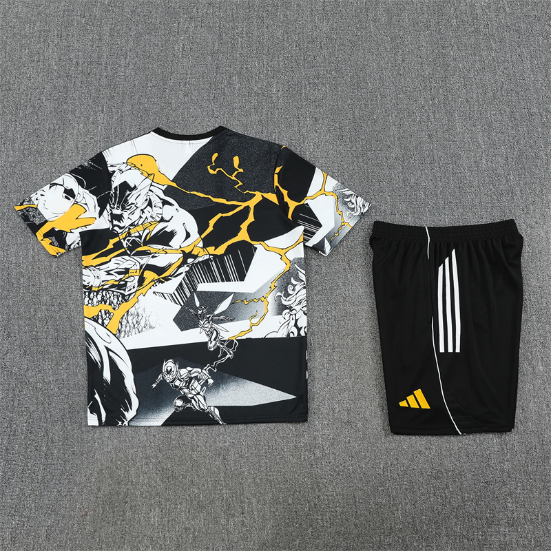 2025/2026 Short-Sleeve Real Madrid Yellow and White [Marvel Collaboration]