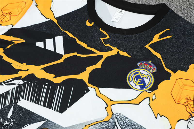 2025/2026 Short-Sleeve Real Madrid Yellow and White [Marvel Collaboration]